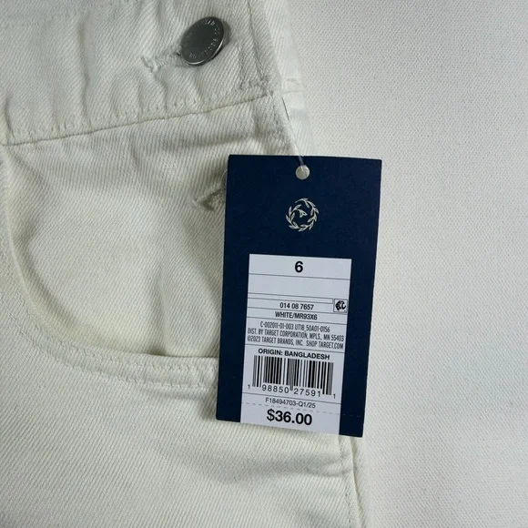 Women's Denim Shortalls - Universal Thread™ White  - 4, 6, & 8 - Picture 5 of 16